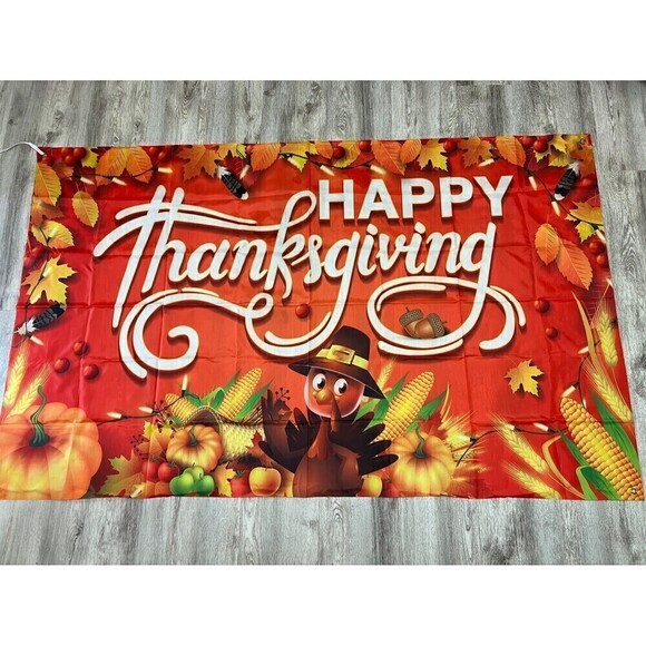 New Happy Thanksgiving Fabric Sign, Background, Decor - Picture 1 of 6